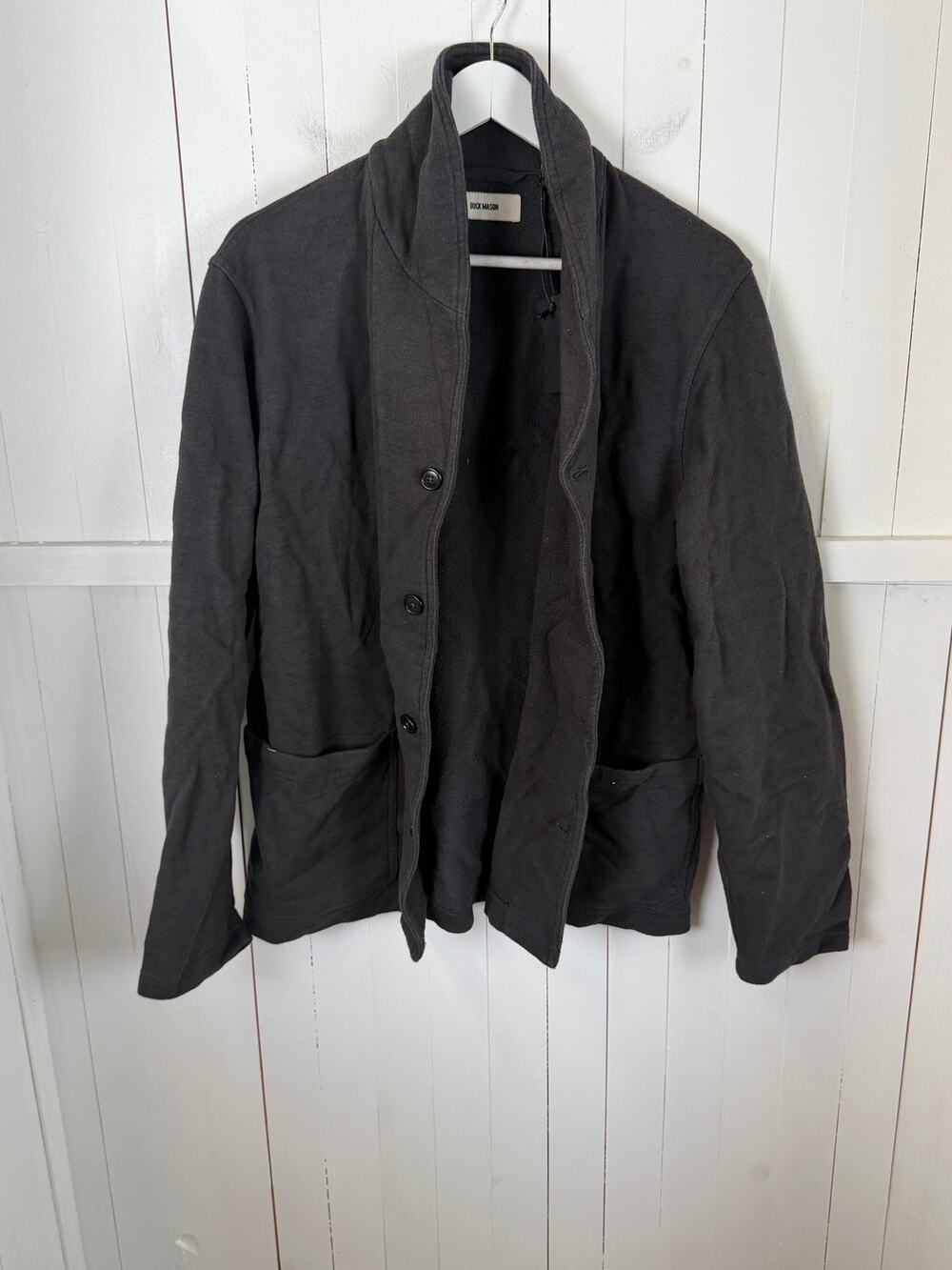 Buck Mason Gray Cotton Cardigan Sweater Men’s L NWT
